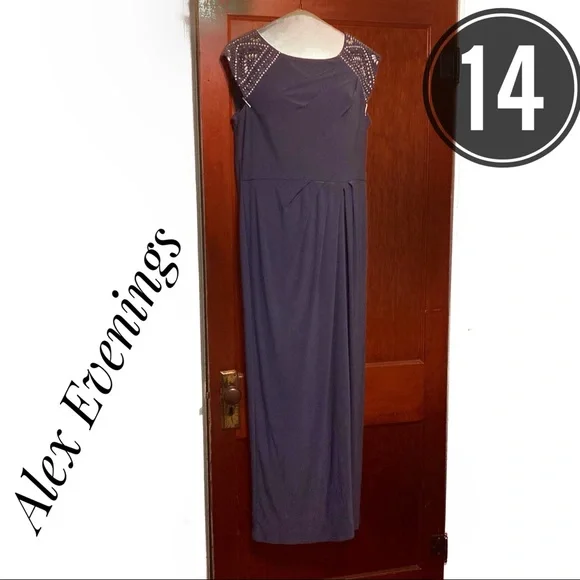 sachin and babi light blue dress Embroidered Sequin Flutter Sleeve Cascade Dress main image 1